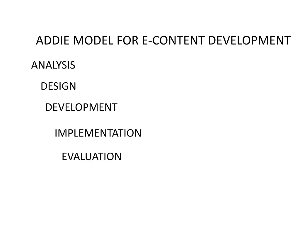 addie model for e content development