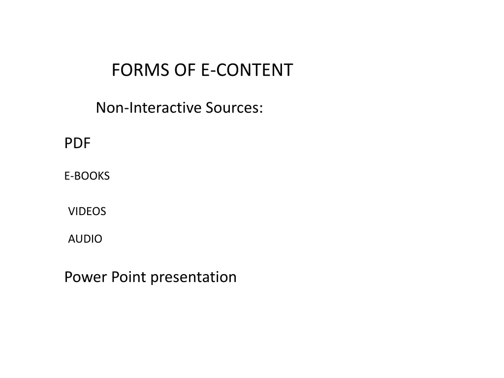 forms of e content