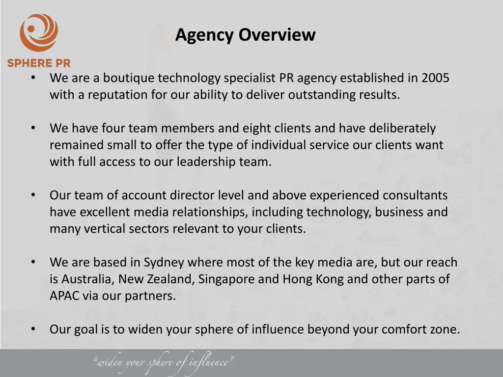 agency overview