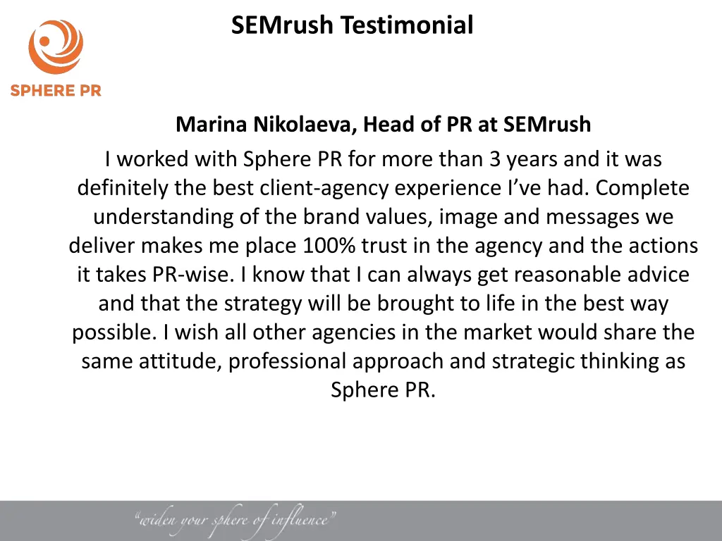 semrush testimonial