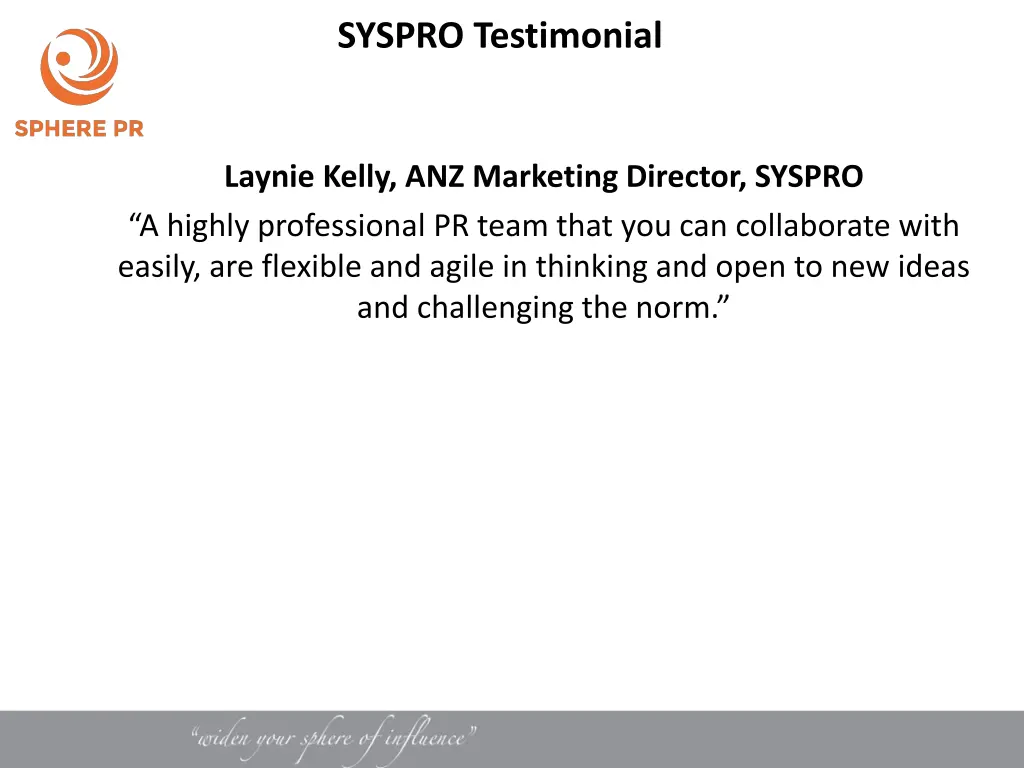 syspro testimonial