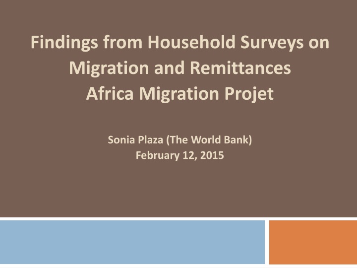 findings from household surveys on migration