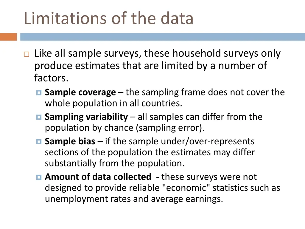 limitations of the data