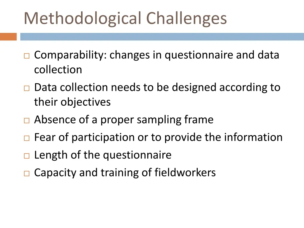 methodological challenges