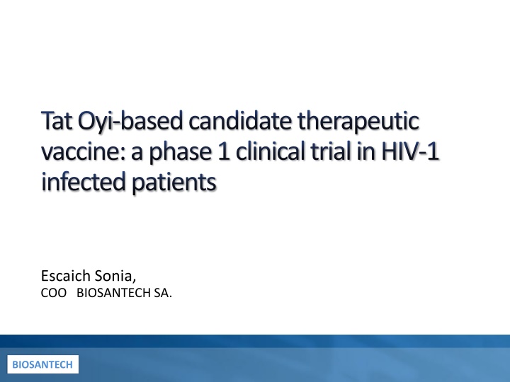 tat oyi based candidate therapeutic vaccine