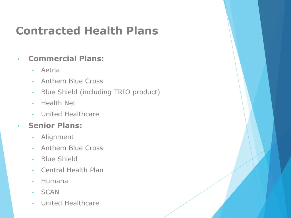 contracted health plans