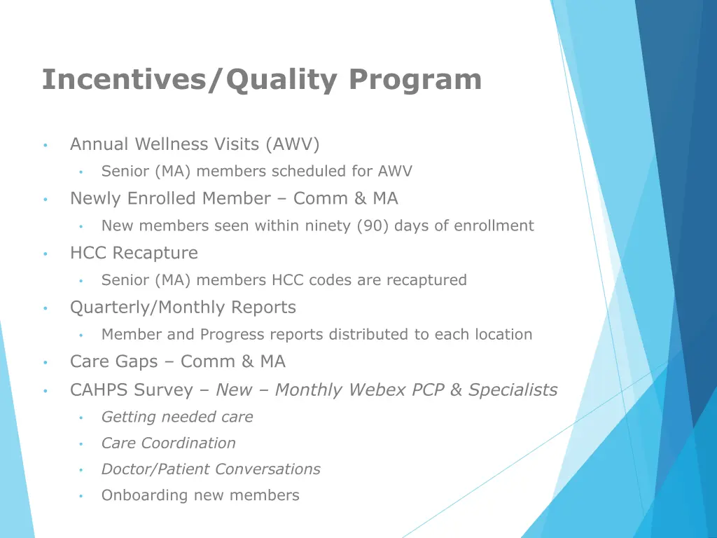 incentives quality program