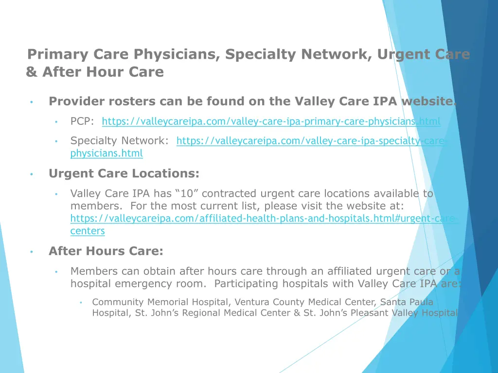 primary care physicians specialty network urgent