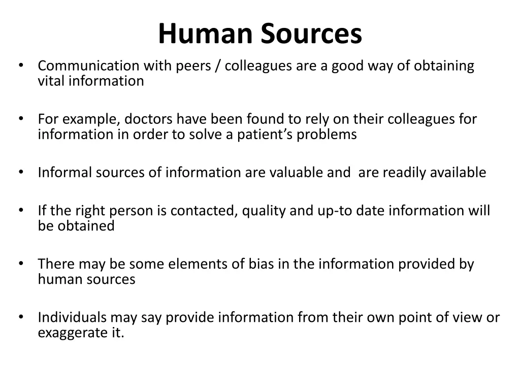 human sources