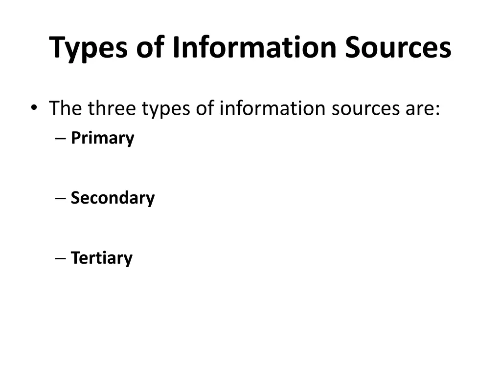 types of information sources