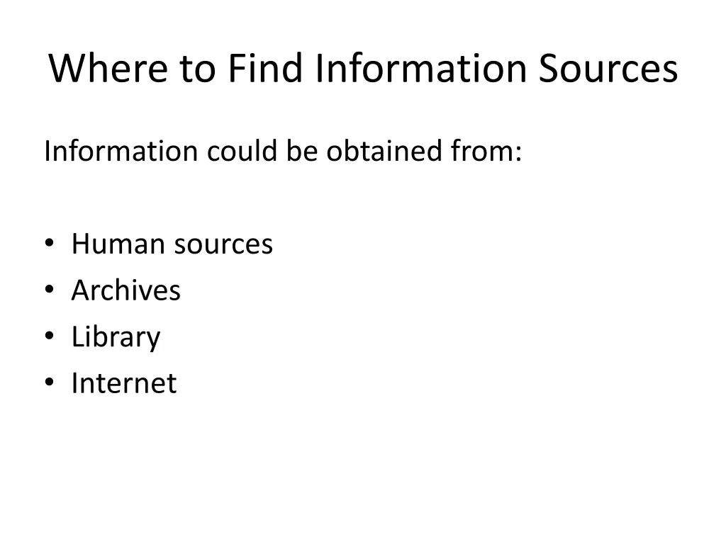 where to find information sources