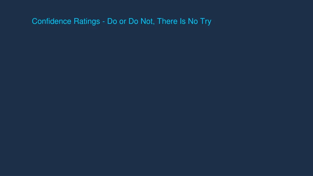 confidence ratings do or do not there is no try