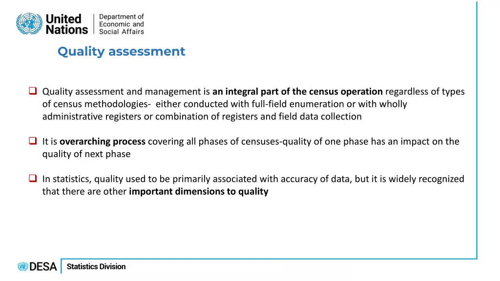 quality assessment