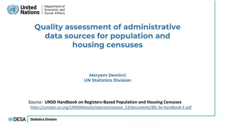 quality assessment of administrative data sources