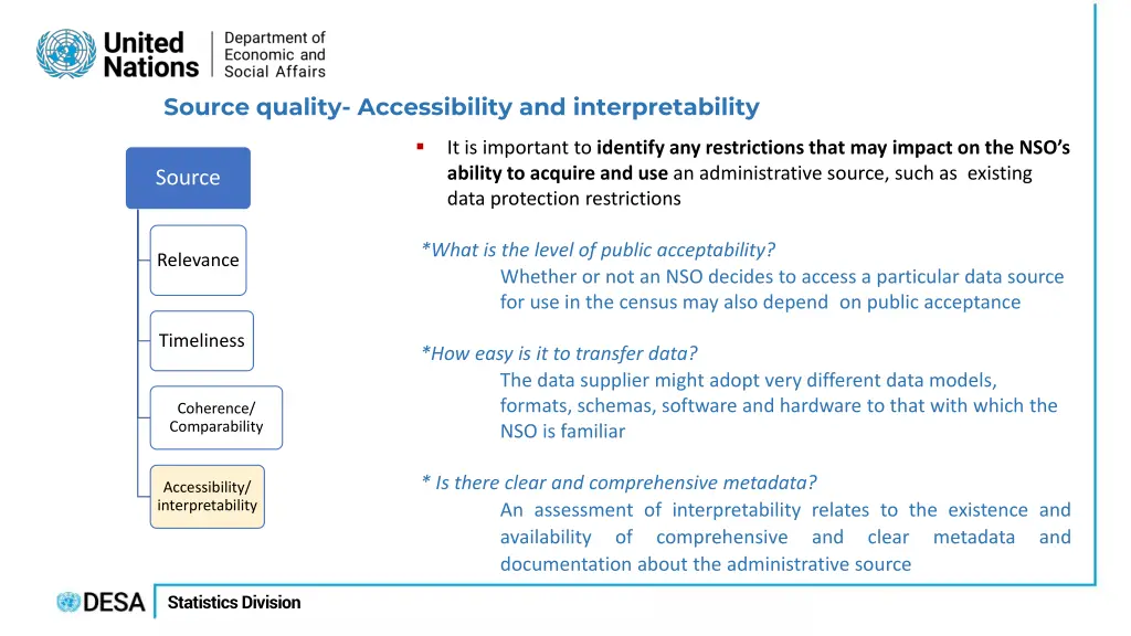 source quality accessibility and interpretability