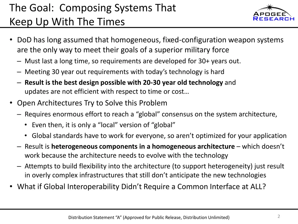 the goal composing systems that keep up with