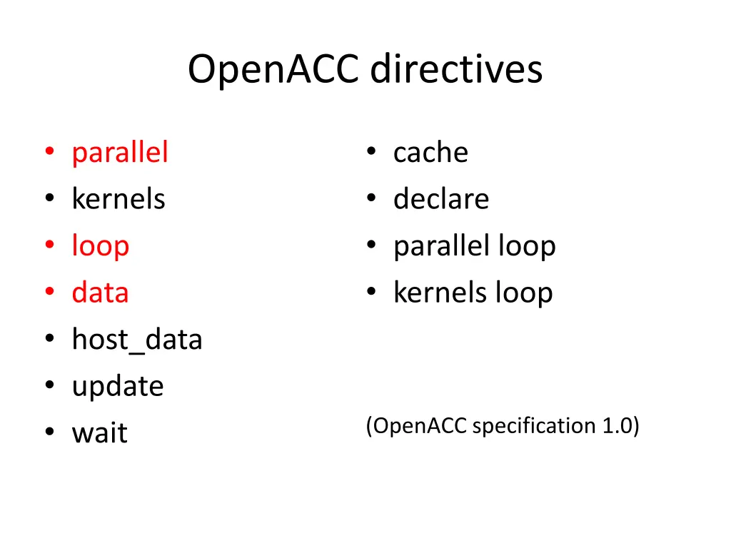 openacc directives