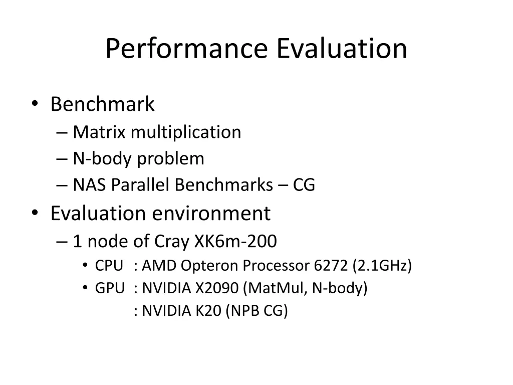 performance evaluation