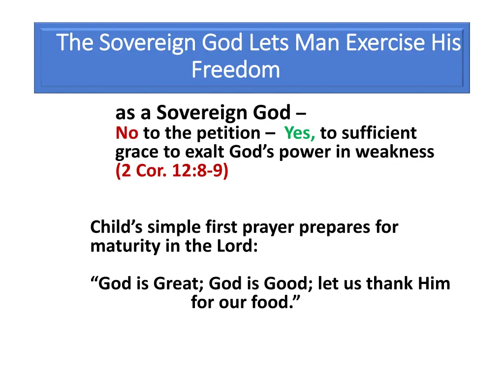 the sovereign god lets man exercise 1