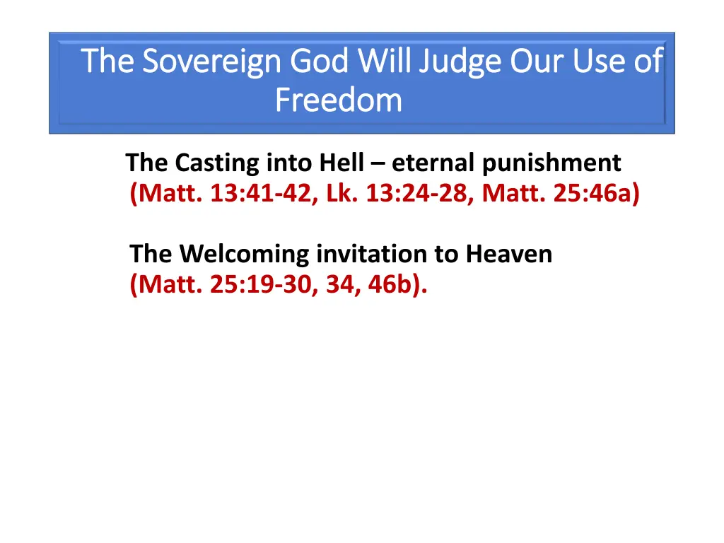 the sovereign god will judge 1