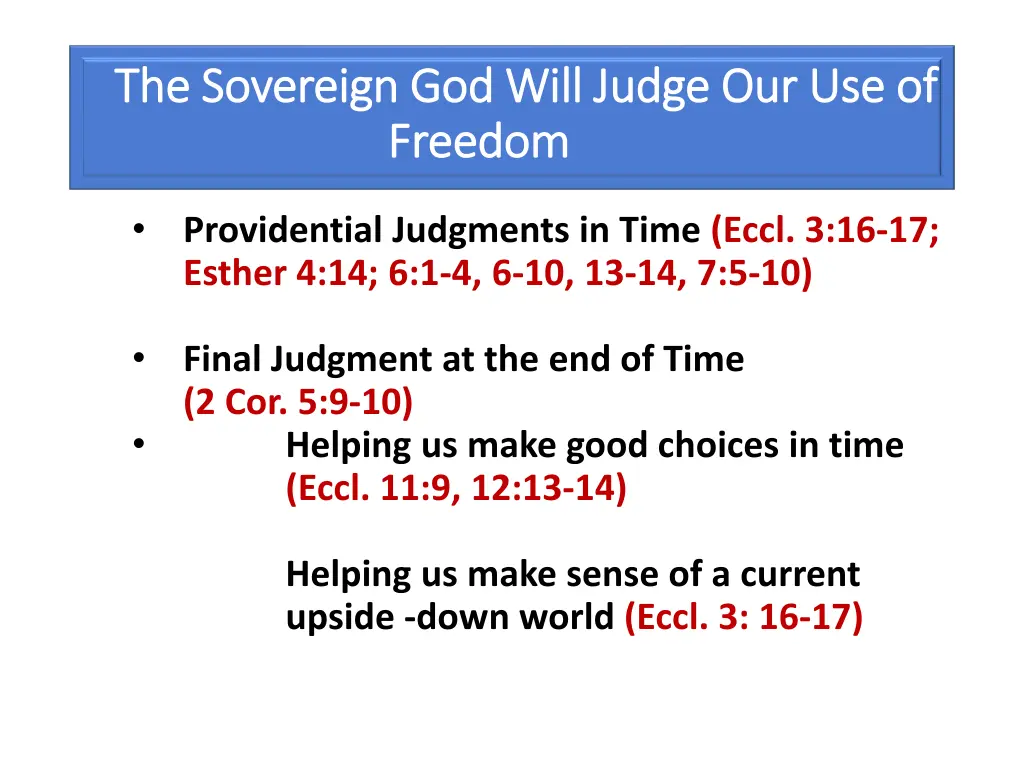 the sovereign god will judge