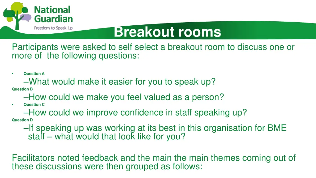 breakout rooms