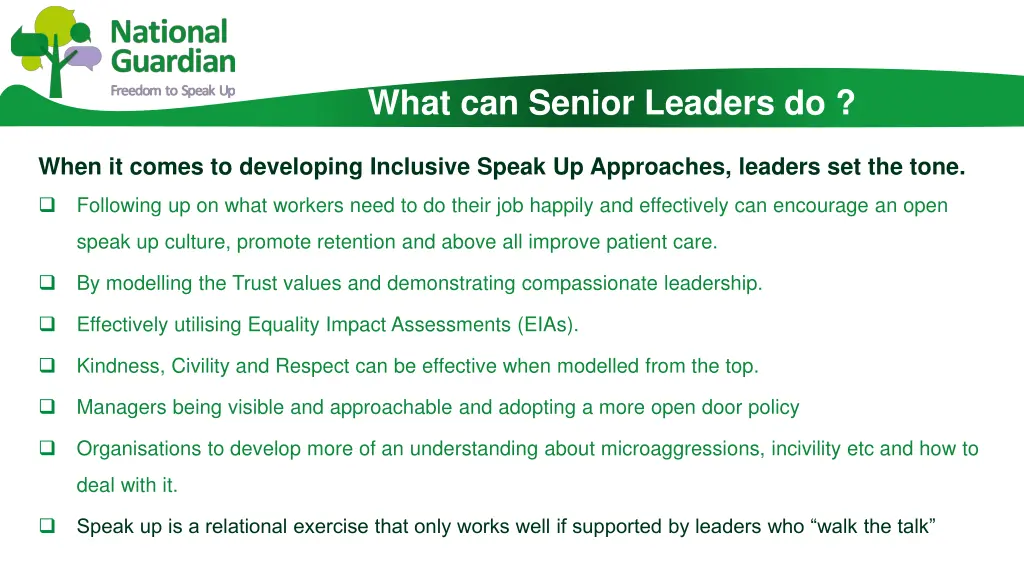 what can senior leaders do