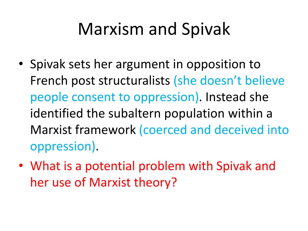 marxism and spivak