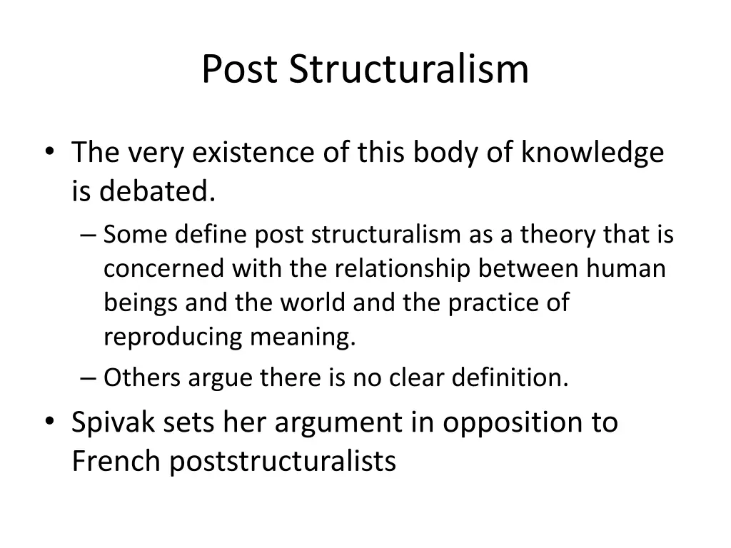 post structuralism