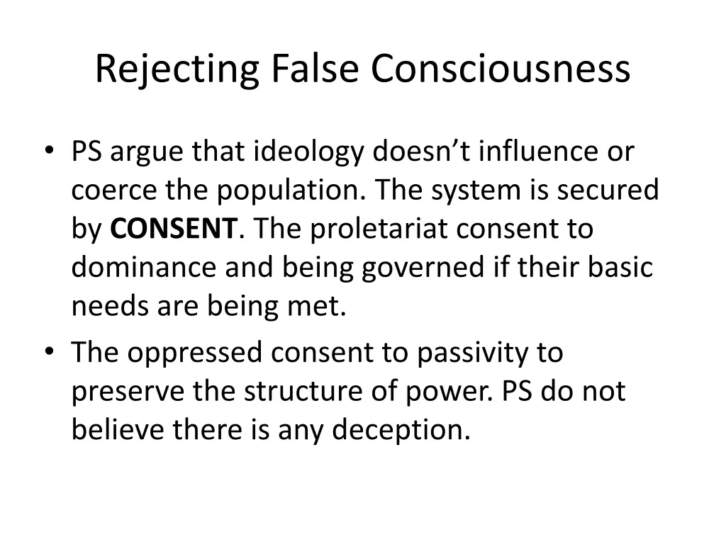 rejecting false consciousness