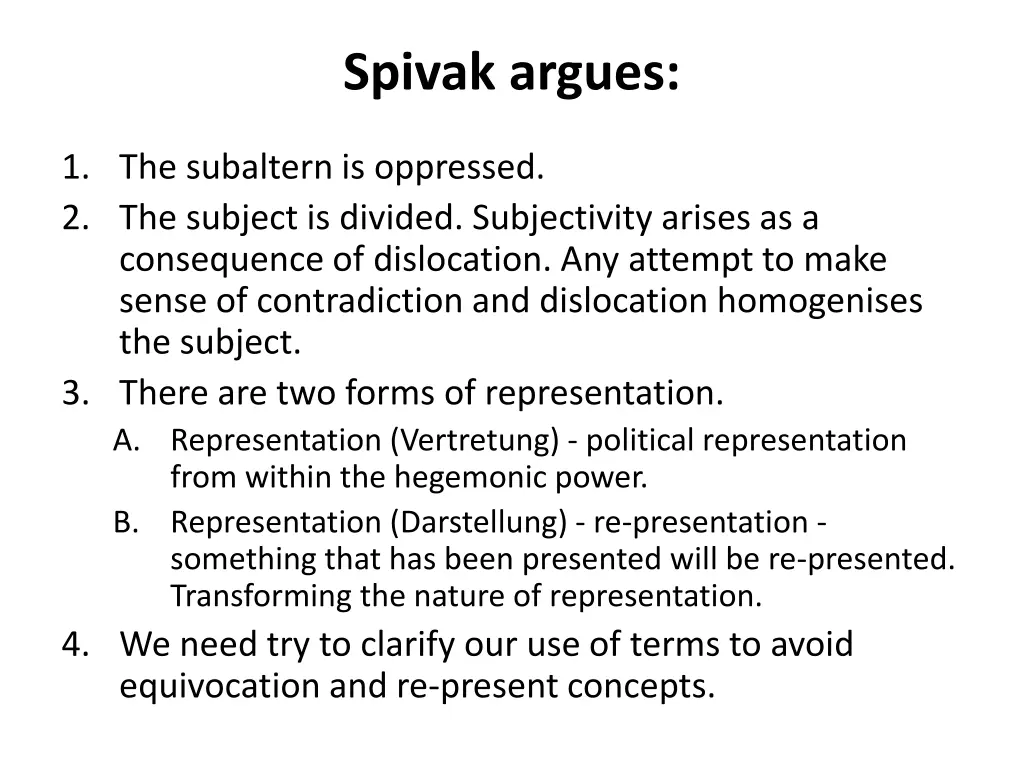 spivak argues