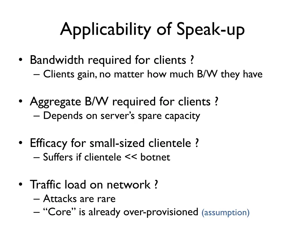 applicability of speak up