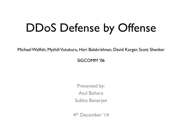 ddos defense by offense