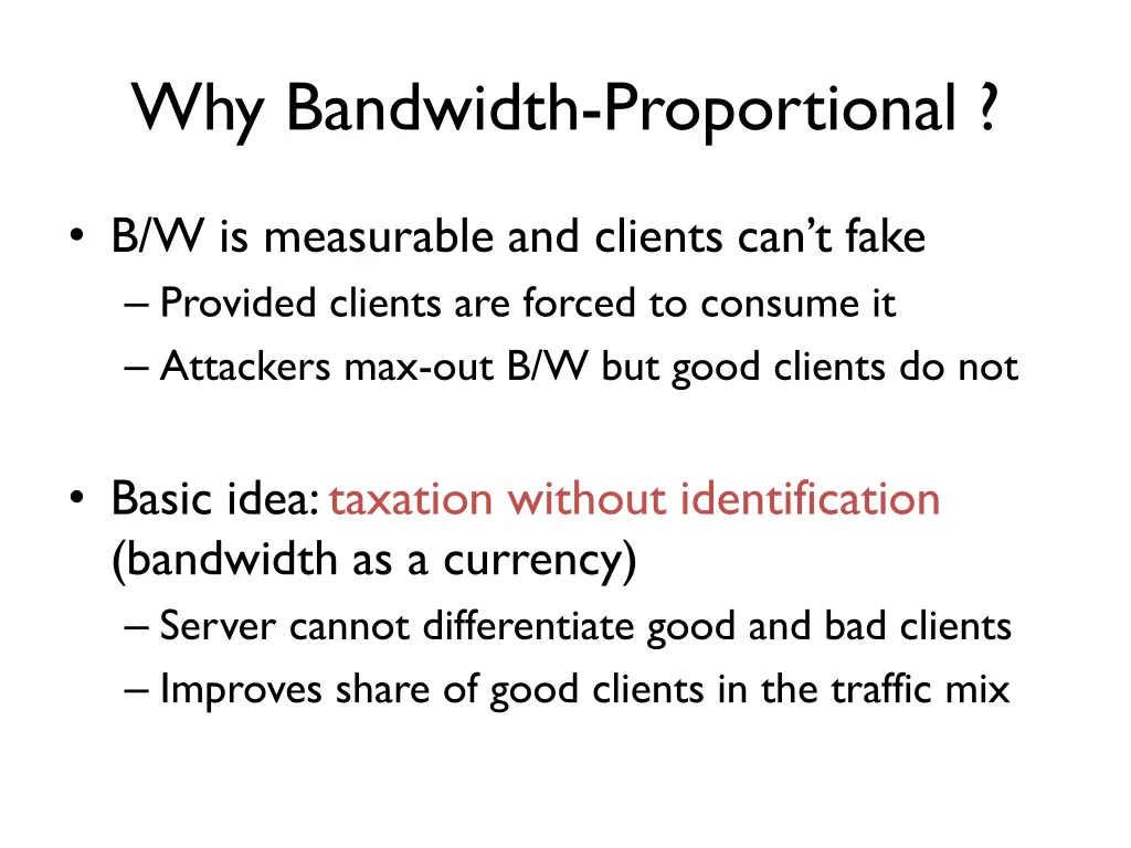 why bandwidth proportional