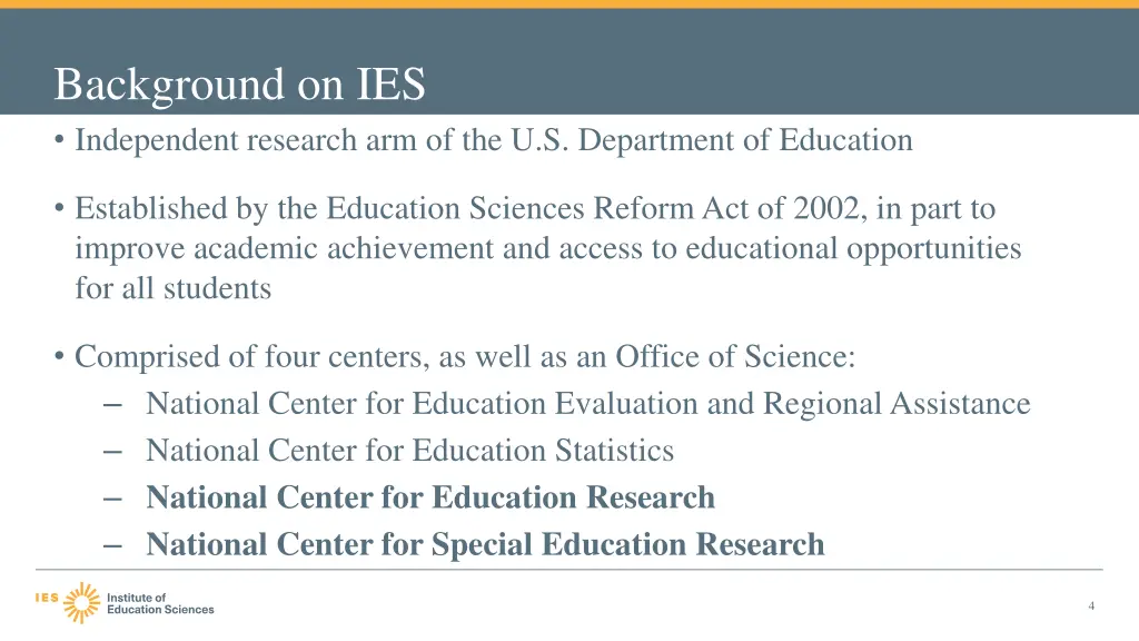 background on ies independent research