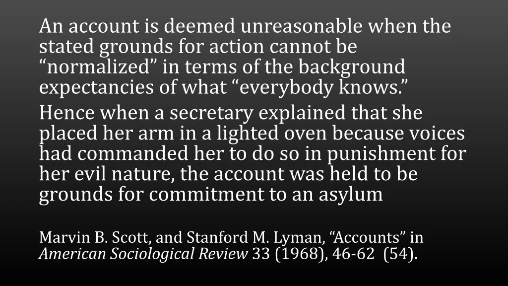 an account is deemed unreasonable when the stated