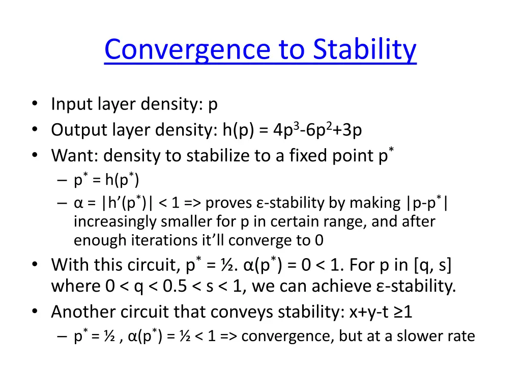 convergence to stability