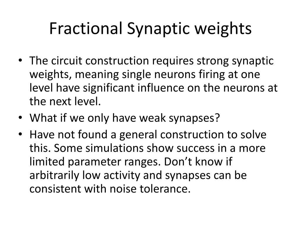 fractional synaptic weights