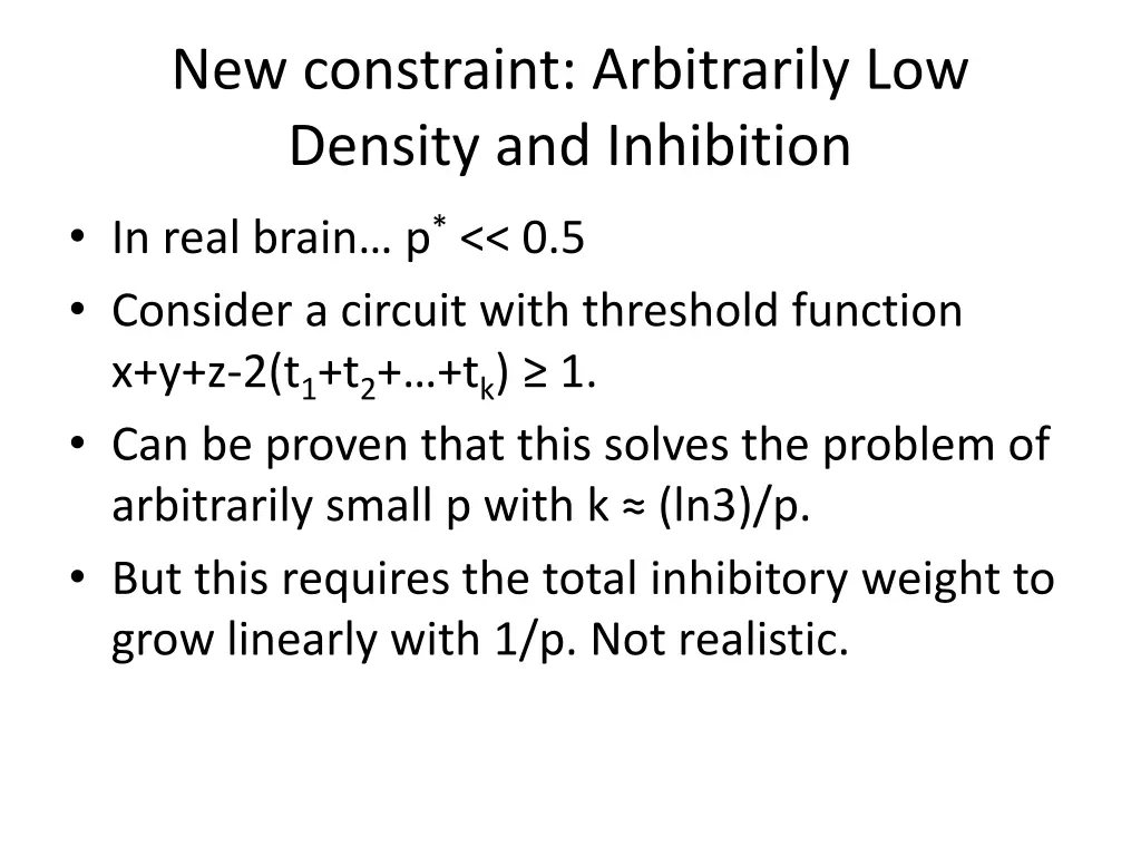 new constraint arbitrarily low density