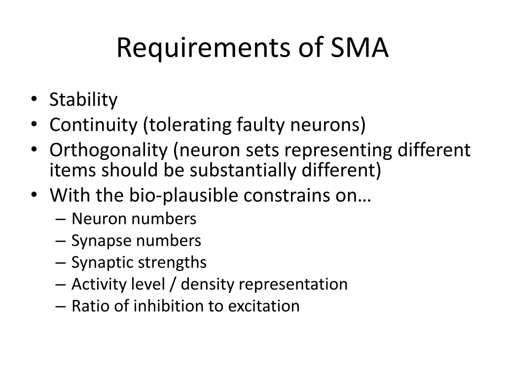 requirements of sma