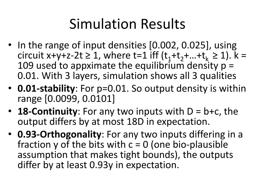 simulation results