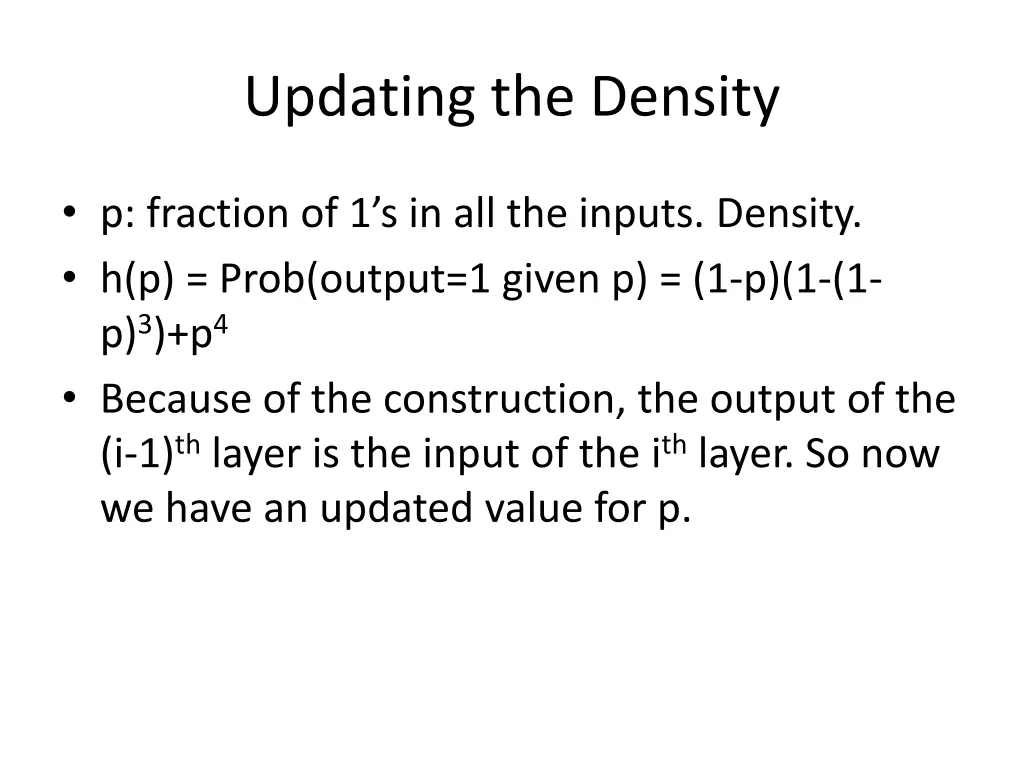 updating the density