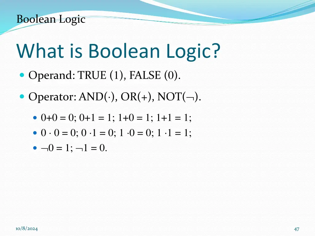 boolean logic 1