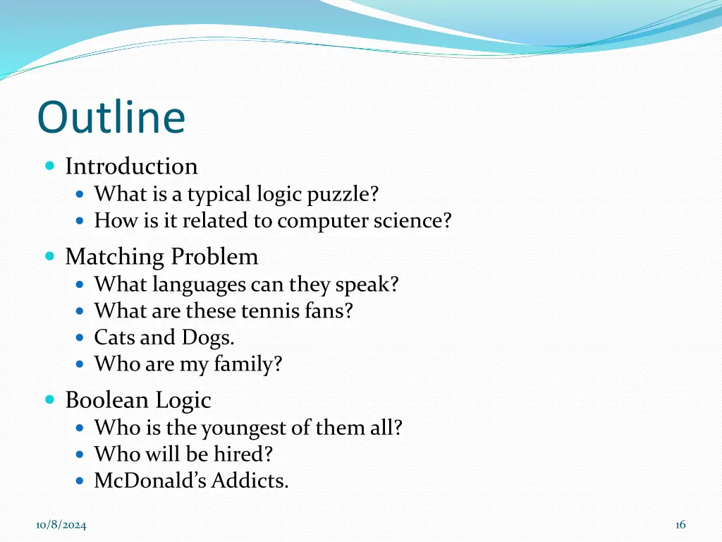 outline introduction what is a typical logic