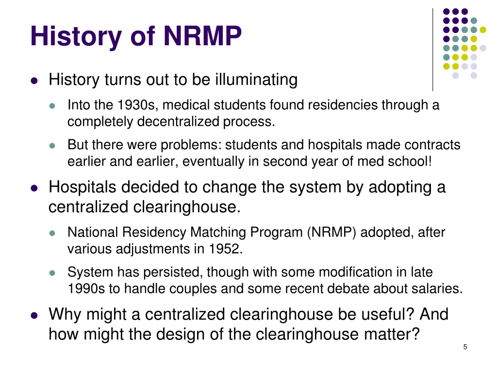 history of nrmp