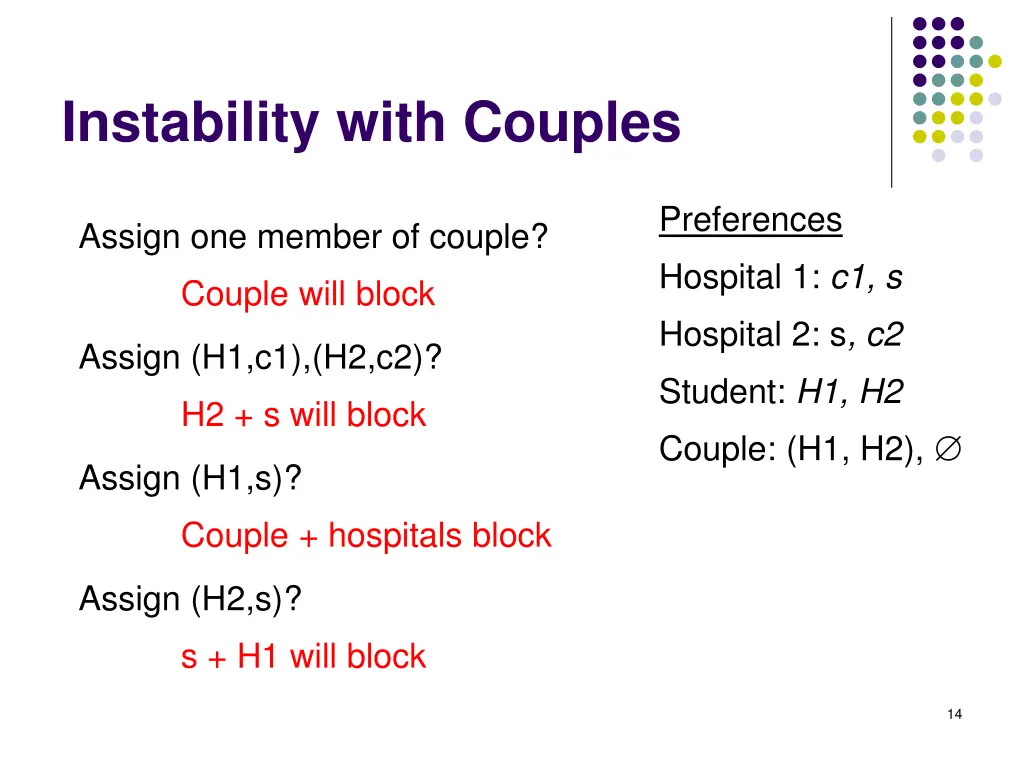 instability with couples