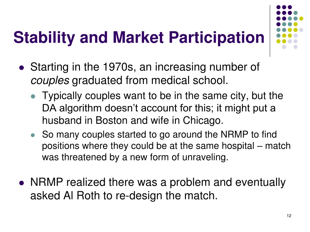 stability and market participation