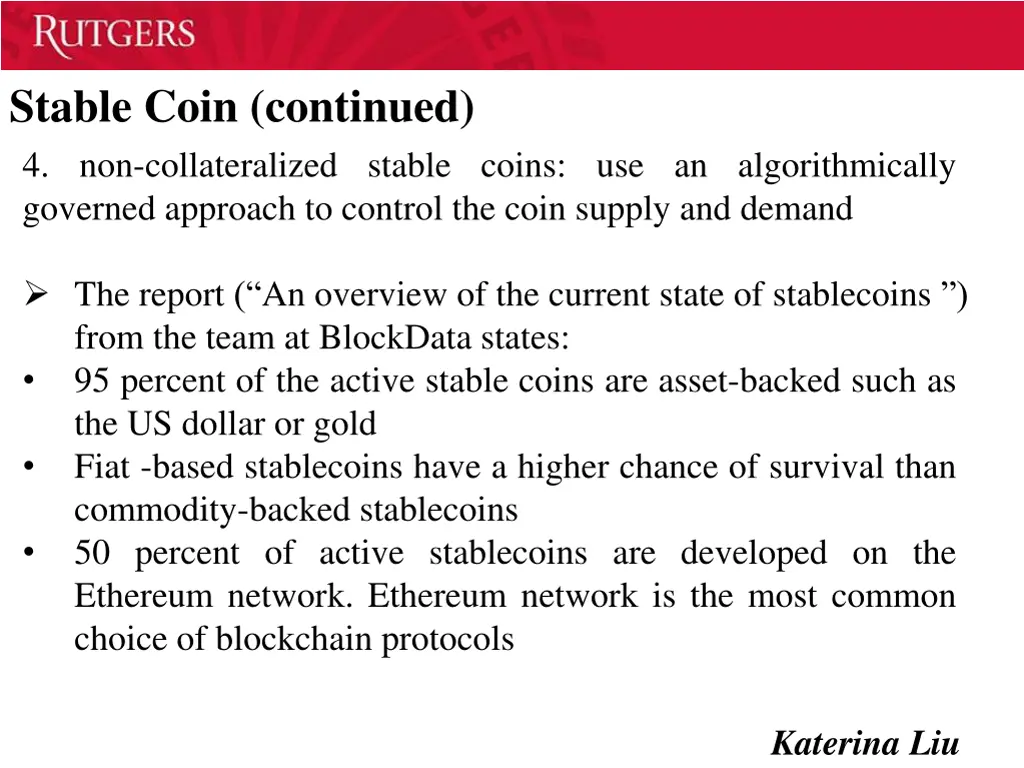 stable coin continued