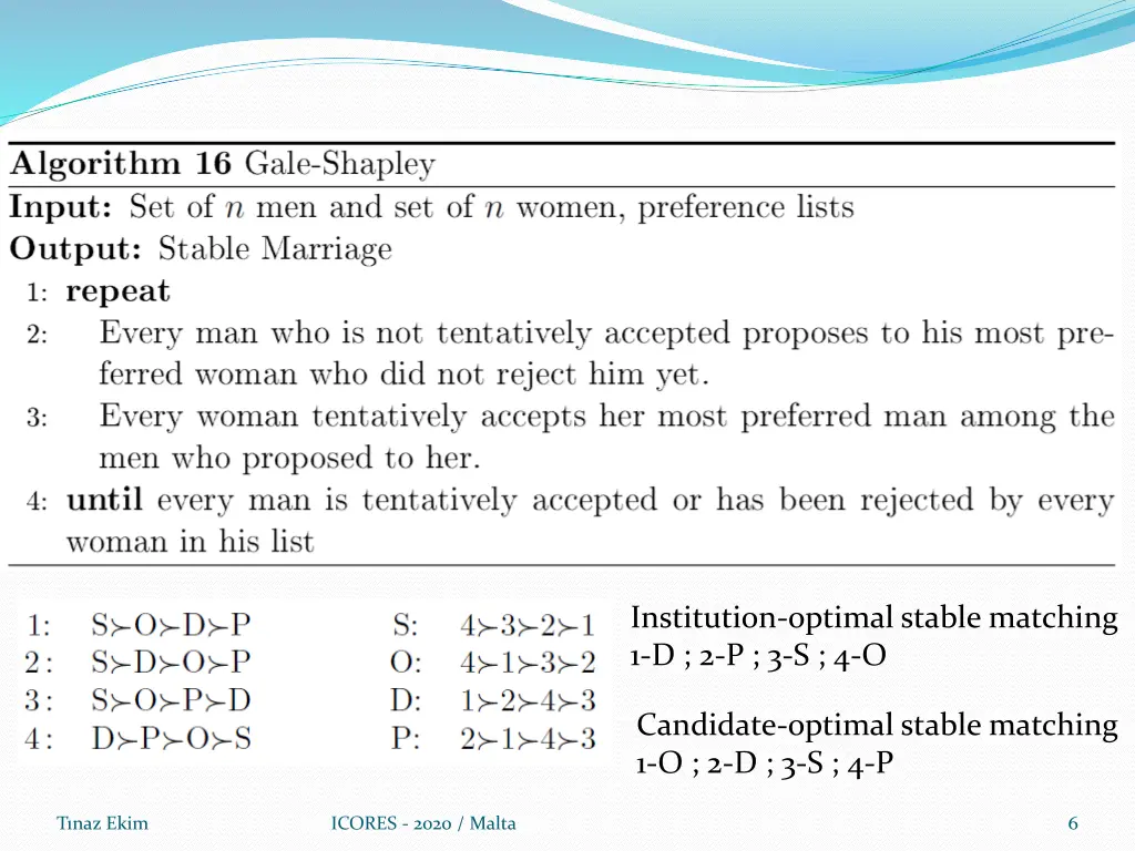 institution optimal stable matching