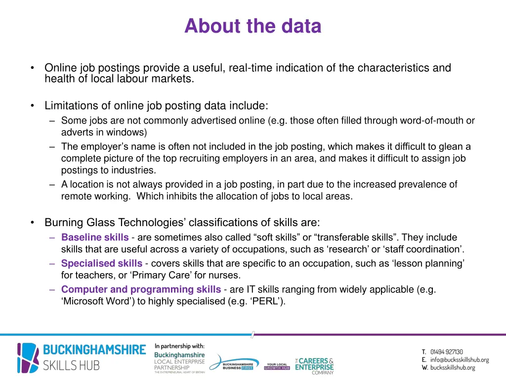 about the data